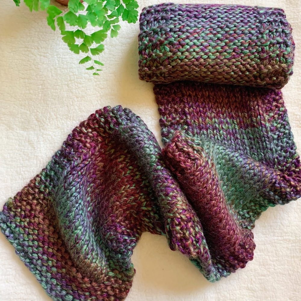 Brand New Handmade Knit Scarf 6 ft long x 8” wide